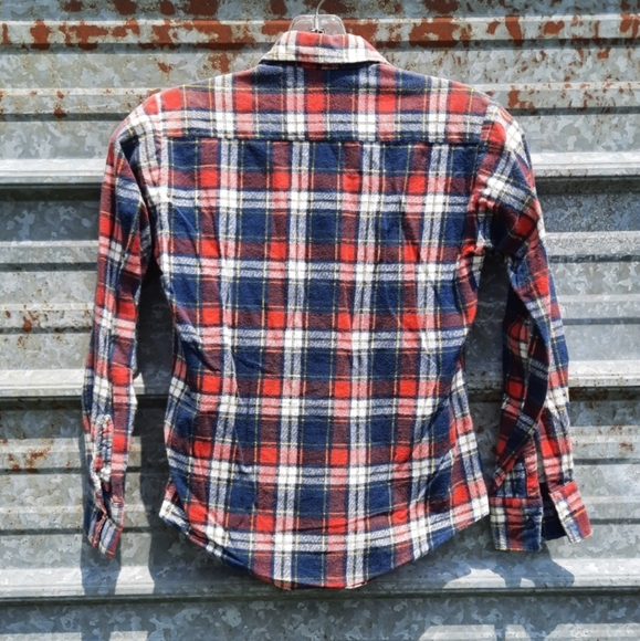 VINTAGE Wrangler Plaid Button Up Shirt (boys) - Picture 7 of 7